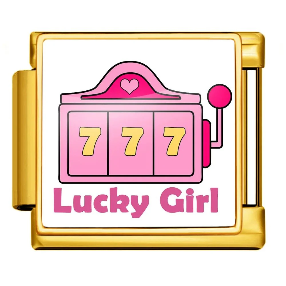 Lucky Girl Slot Machine 9mm Italian Charm Bracelet Link - Image 2